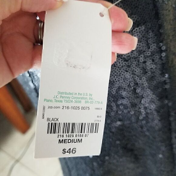 Black Sequined Mini Skirt Sz M NWT 0154 - Picture 5 of 12